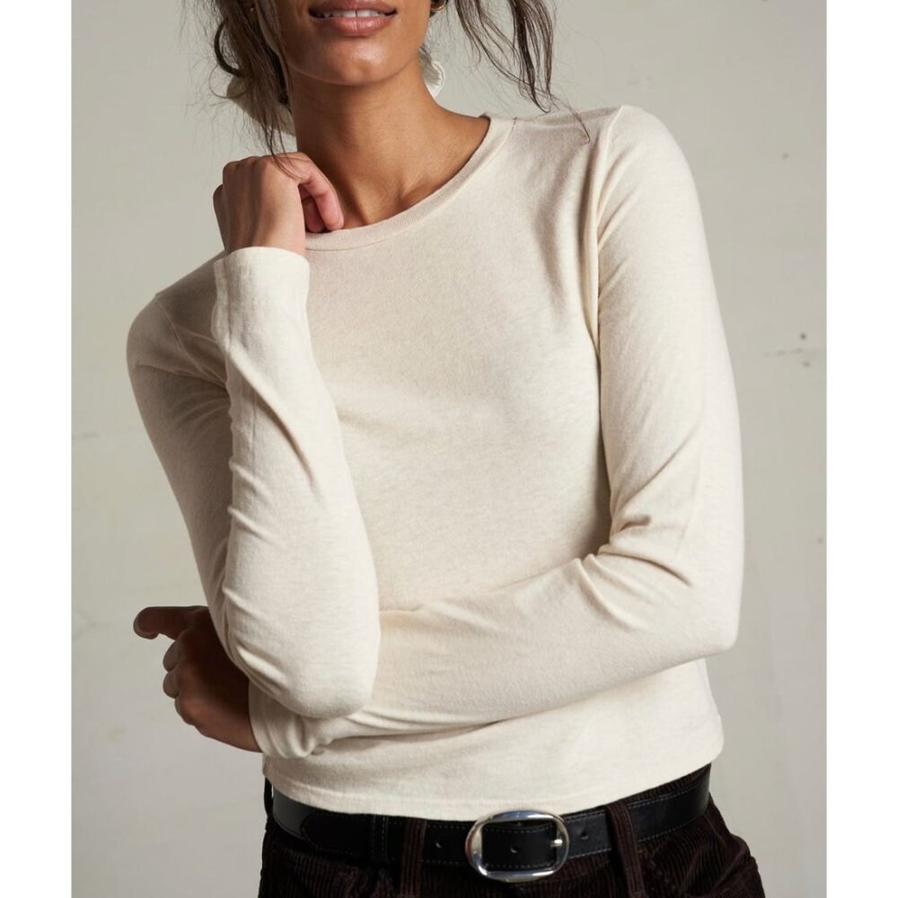 perfectwhitetee Cream Long Sleeve Tee
